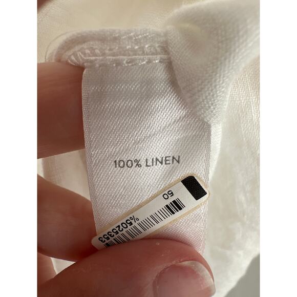 J Jill Top Womens Small Cream Linen Flowy Button Tunic Beach Lagenlook Boho - Picture 4 of 9